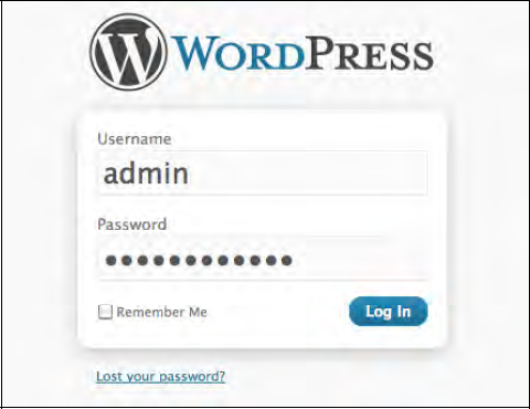 The WordPress login screen