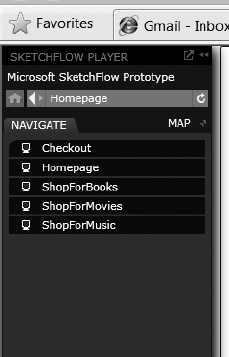 The SketchFlow Player in the browser.