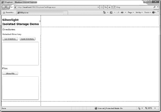 Application with left portion layout