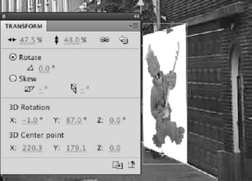 Scale the image in the Transform panel and use the Y Translation arrow to move it into position.