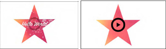 A clip-path in the form of a star applied to a video in Firefox and Safari with SVG controls