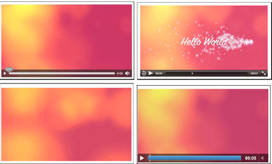 Rendering inline SVG with video in Firefox (top left), Safari (top right), Opera (bottom left), and Google Chrome (bottom right).