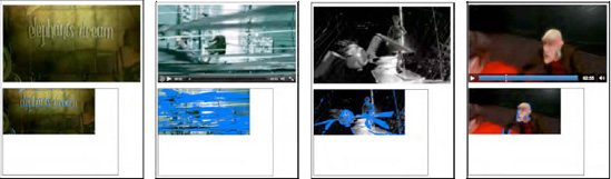 Motion detection results on a second video using Web Workers in Firefox, Safari, Opera, and Chrome (left to right)