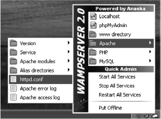 WampServer control panel