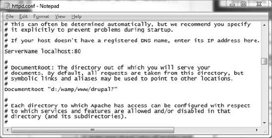 Setting the document root