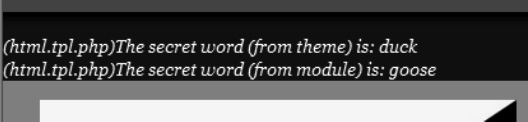 Variables defined in the module and the theme can be rendered using the page template.