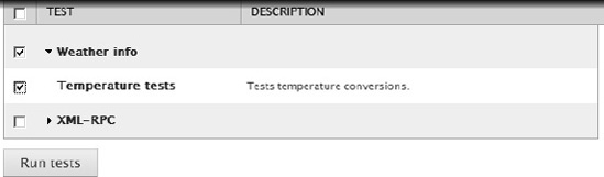 The weather information tests