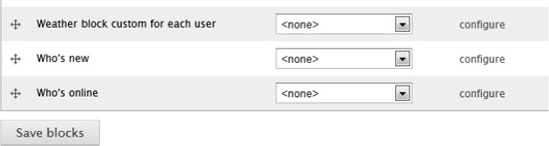 The weather information block can be assigned to a region.