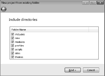 Include the directories you want to be part of the project.