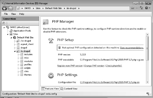 PHP Manager in IIS