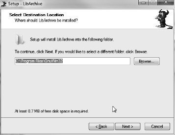 Setup program for the libarchive tool