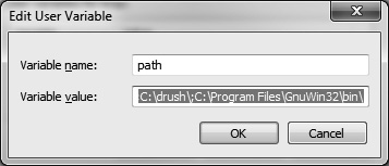 User variable dialog