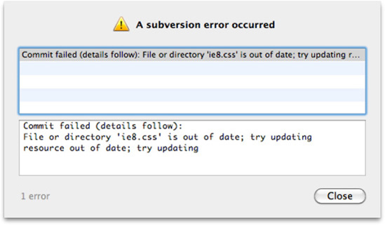 An example SVN conflict dialog