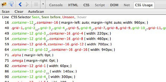 Firefox's add-on, CSS Usage, which is a Firebug extension that shows the unused selectors on a page.