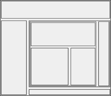 Visualization of the necessary container elements to translate a layout into a CSS website, using a framework