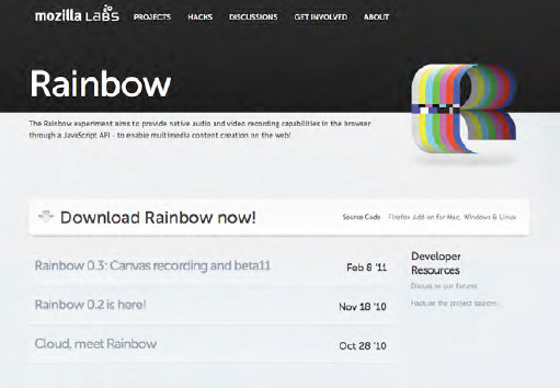 The project Rainbow web site