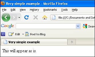 The HTML title in two places in Firefox