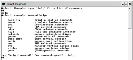 Type a command name by itself for command-specific help.