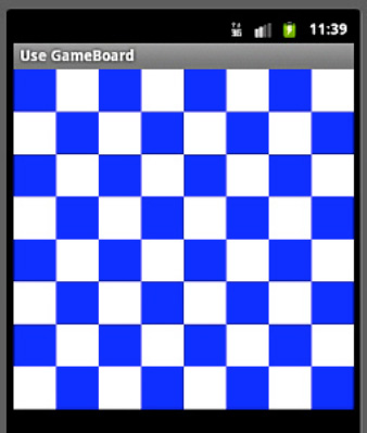 UseGameBoard reveals a blue-and-white checkered game board that could be used as the background for a game such as checkers or chess.