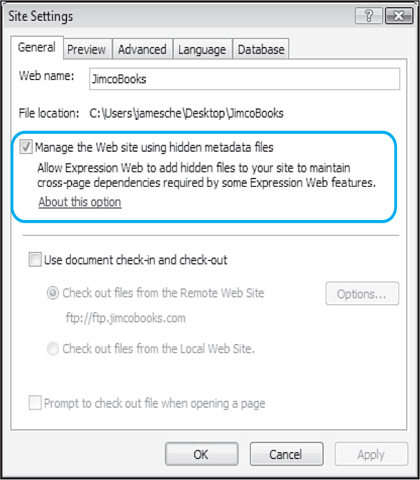 When you create a Web site using FTP, you’ll need to enter your username and password. Be careful, because what you enter is sent in the clear over the Internet.