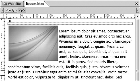 The Ruler adds convenient horizontal and vertical positioning indicators to Design View.