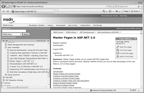 The MSDN Library is an excellent example of when using frames is a smart choice.