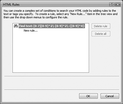 The HTML Rules feature adds impressive power to your searches.
