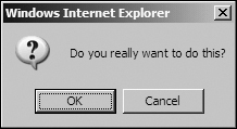 Confirmation box in Internet Explorer