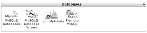 cPanel databases section