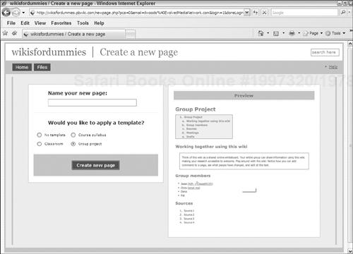 Templates make creating a new page easy.