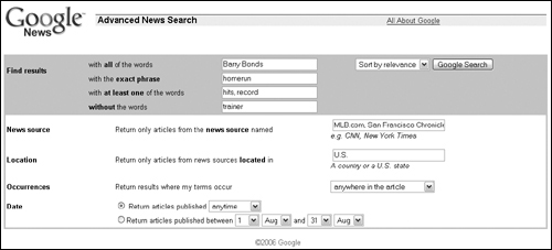 Use Advanced News Search to narrow your search, creating better News Alerts.