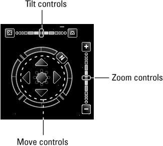 Use the navigational controls to move, zoom, and tilt the image.