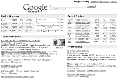 See up-to-the-minute financial information on Google Finance.