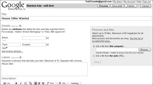 Create attributes and labels.