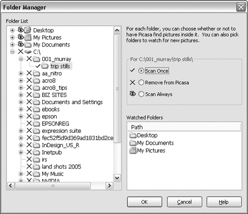 Select options to define how and when images are imported into the program.