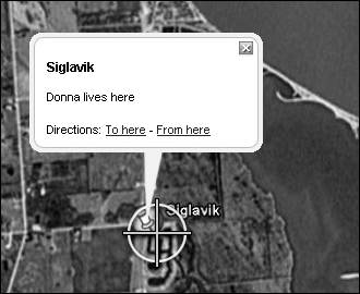 Move the map into the correct location to position the locale below the crosshairs.