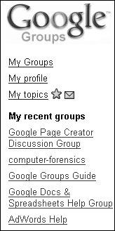 Click the My Groups link to see a list of the groups you manage.