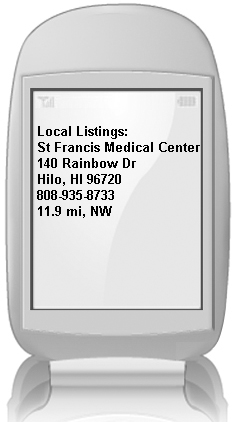 Find listings for hospitals, restaurants, and any other type of business.