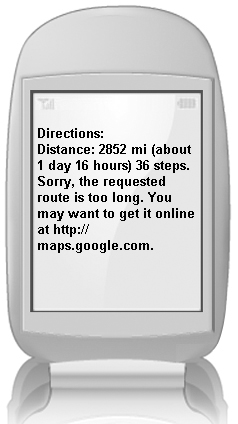 Your driving directions may exceed the seven-message limit.