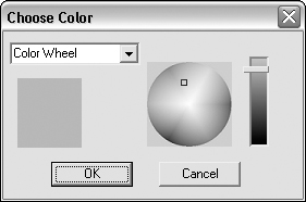 Choose specific colors for different aspects of your model in the Choose Color dialog box.