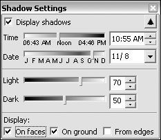 Customize the settings for the intensity and type of shadow for your model.