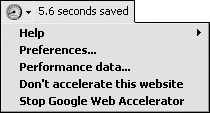 The Web Accelerator increases your browsing speed using a variety of methods.