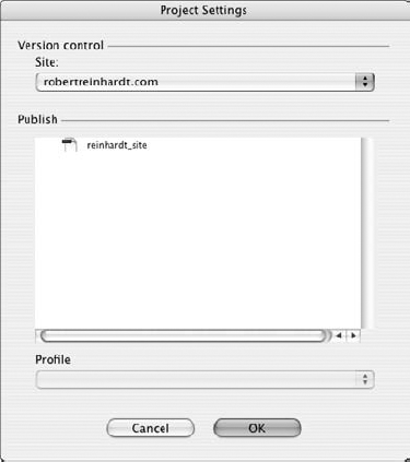 The Project Settings dialog box