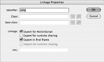The Linkage Properties dialog box