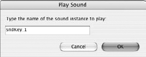 The Play Sound behavior can play a sound set up by the Load Sound from Library behavior.