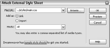 Use the Link method for style sheets readable by older browsers (like Netscape 4.x) and the Import for more current browsers.