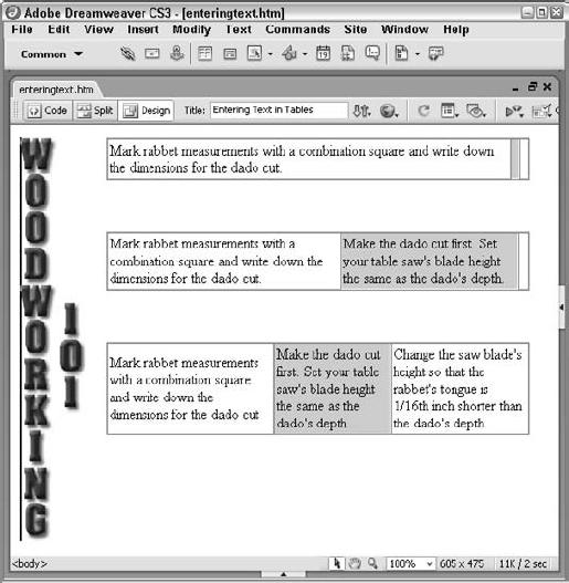 As text is entered into a cell, the cell expands and other cells contract, even if they already contain text.