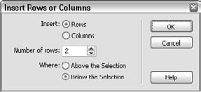 Use the Insert Rows or Columns feature to add several columns or rows simultaneously.