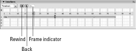 The Timeline controls enable you to move back and forth in your timeline, easily and precisely.