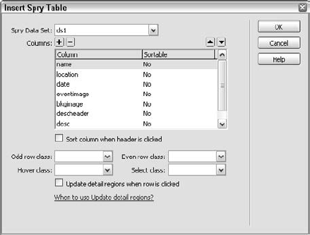 The Spry Data Table creates sortable data grids with CSS styling quickly and easily.